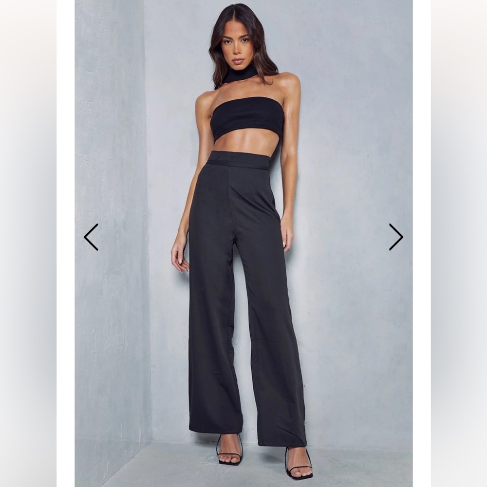 Miss Pap Luxe Twill Wrap Waist Wide Leg Pants